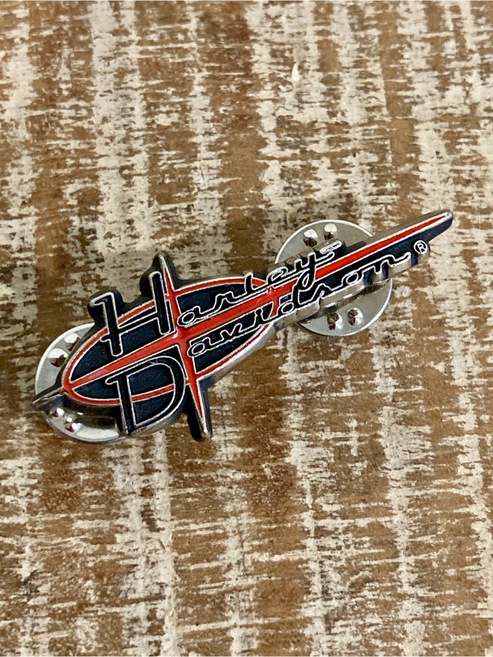 Harley-Davidson Black & Red Logo Pin 2005 Made in USA